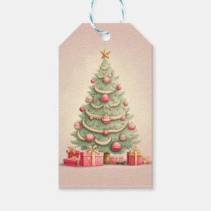 Anpassbare Rosa Weihnachtsbaum Geschenkanhänger