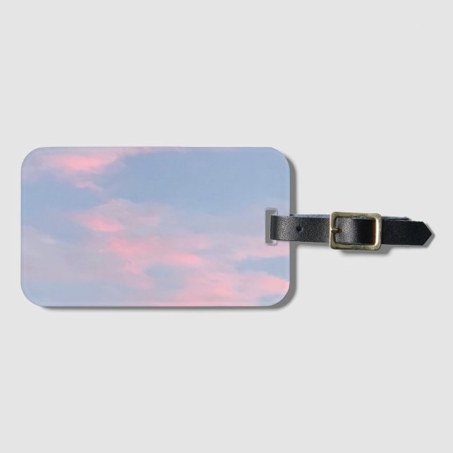 Anpassbare rosa Wolken Gepäckanhänger (Vorderseite (Horizontal))