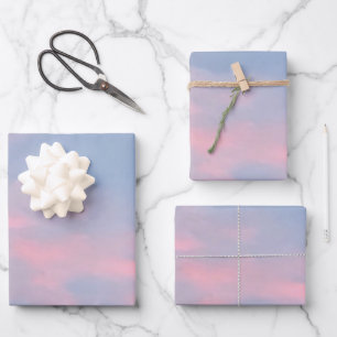 Anpassbare rosa Wolken Geschenkpapier Set