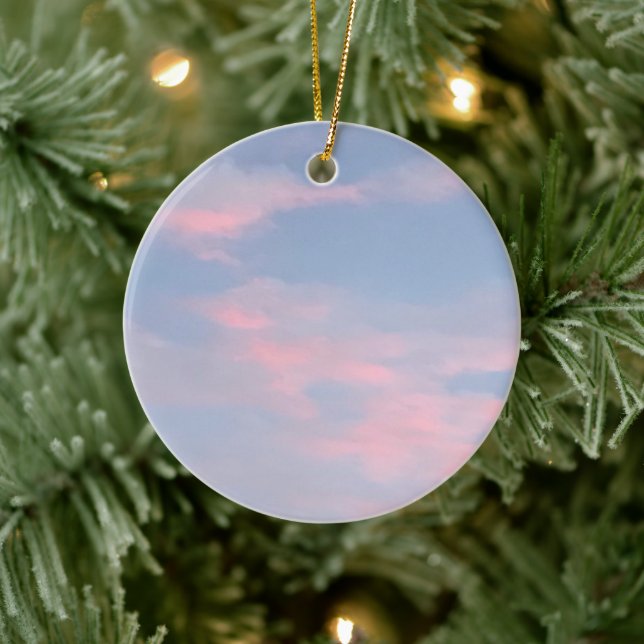 Anpassbare rosa Wolken Keramik Ornament (Baum)