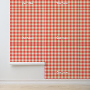 Anpassbare Rote Gingham-Tapete - Personalisiert Tapete