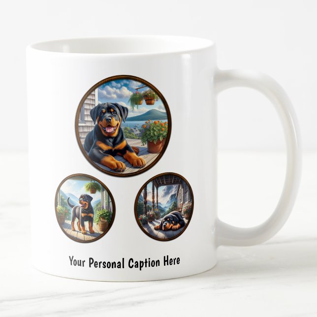 Anpassbare Rottweiler-Welpe Kaffeetasse (Von Creator hochgeladen)