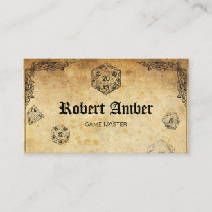 Anpassbare RPG-Würfel-GM-Visitenkarte Visitenkarte