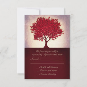Anpassbare RSVP-Blätter mit rotem Herz RSVP Karte
