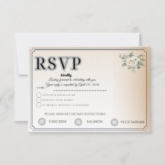 Anpassbare RSVP-Karte | Verfolgung der Gästeteilna RSVP Karte