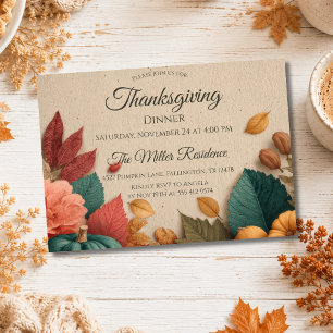 Anpassbare rustikale Herbst-Thanksgiving-Einladung Einladung
