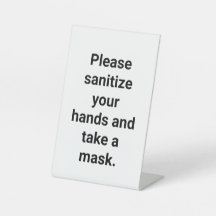 Anpassbare Sanitize Hände und eine Maske