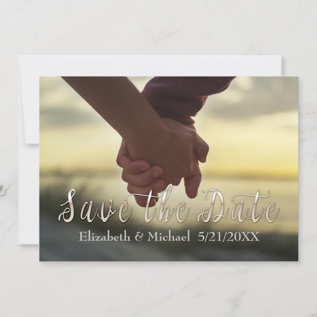 Anpassbare Save the Date Hochzeitkarte (Vorderseite)