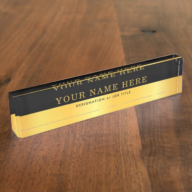 Anpassbare Schreibtischnamensplatte für Office Namensplakette (Seite)