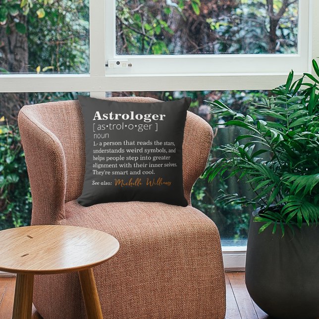 Anpassbare schwarze Astrologerdefinition Kissen (Von Creator hochgeladen)