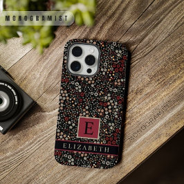 Anpassbare schwarze Blumen rote weiße gelbe Blumen iPhone 15 Pro Max Hülle
