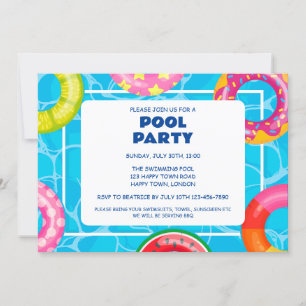 ANPASSBARE SCHWIMMBAD-PARTY EINLADUNG