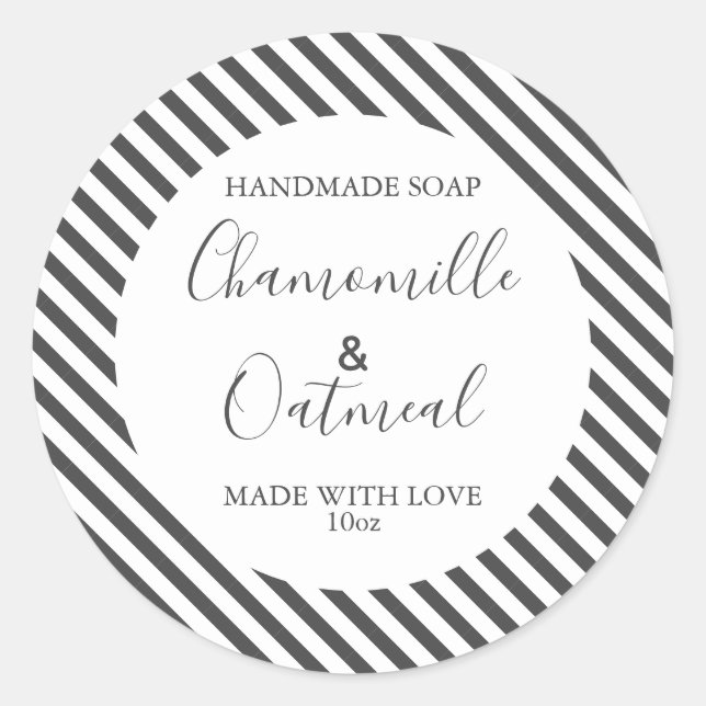 Anpassbare Seifenbeschriftungsmuster Moderne Runder Aufkleber (Vorderseite)