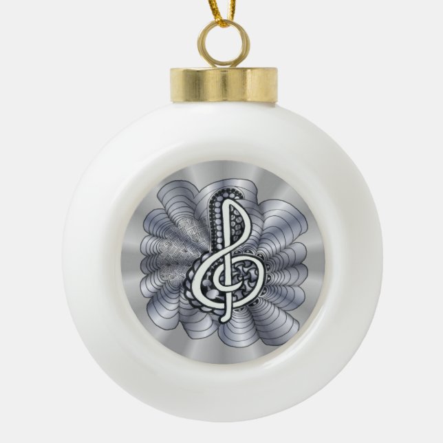 Anpassbare Silber-Klebe Keramik Kugel-Ornament (Vorderseite)
