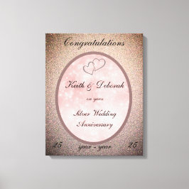 Anpassbare Silver Wedding Anniversary Leinwanddruck