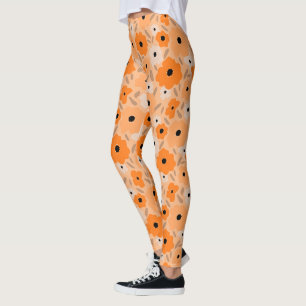 Anpassbare skandinavische Doodle-Blume Leggings