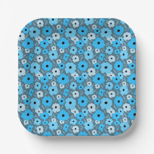 Anpassbare skandinavische Doodle-Blume Pappteller