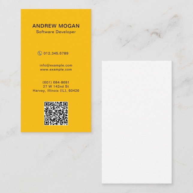 Anpassbare Software-Entwickler-Orange-Farbe Visitenkarte (Vorne/Hinten)