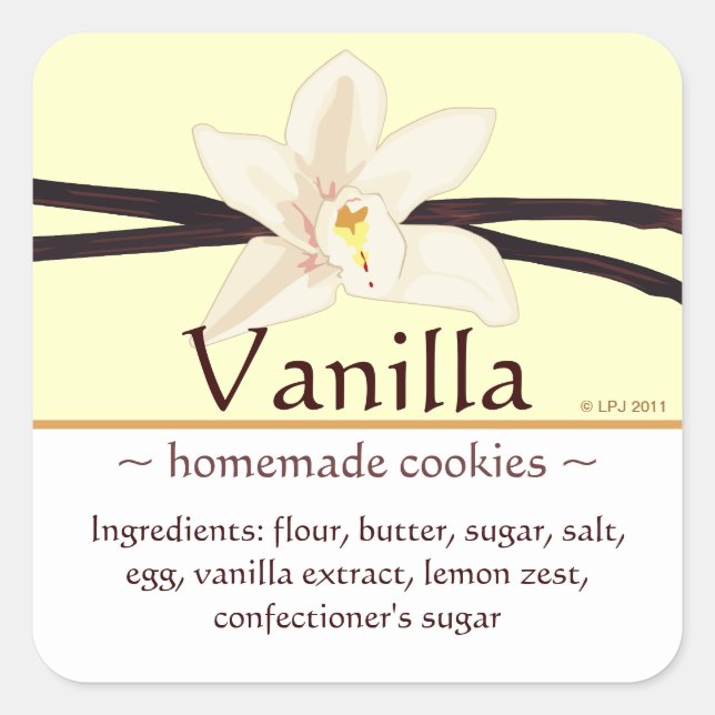 Anpassbare Square Vanilla-Sticker Quadratischer Aufkleber (Vorderseite)