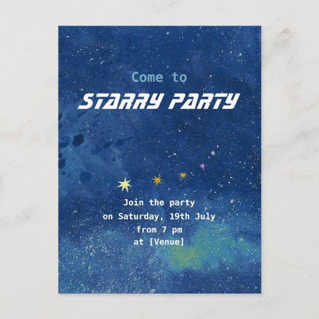 Anpassbare Starry Sky Illustration Postkarte (Vorderseite)