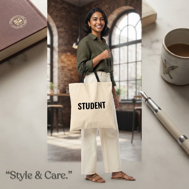 Anpassbare STUDENT Text Statement Budget-Tasche Tragetasche (Customizable STUDENT Text Statement Budget Tote Bag)