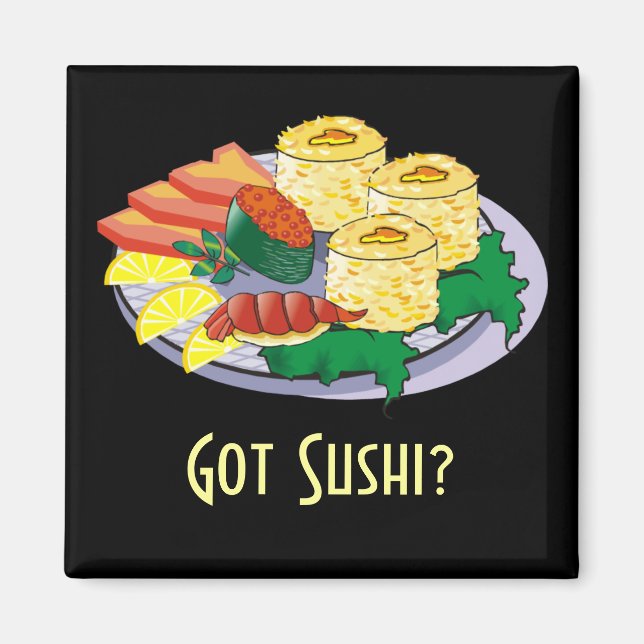 Anpassbare Sushi Magnet - Text, Hintergrund hinzuf (Vorne)