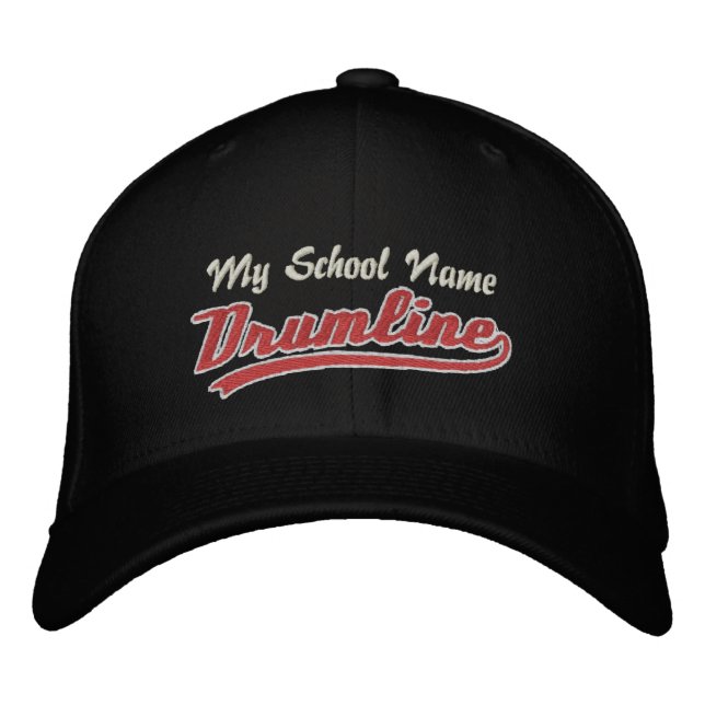 Anpassbare Swoosh Drumline Bestickte Baseballkappe (Vorderseite)