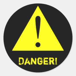 Anpassbare Symbol-Aufkleber für Schwarz-Gelb-Warnz Runder Aufkleber