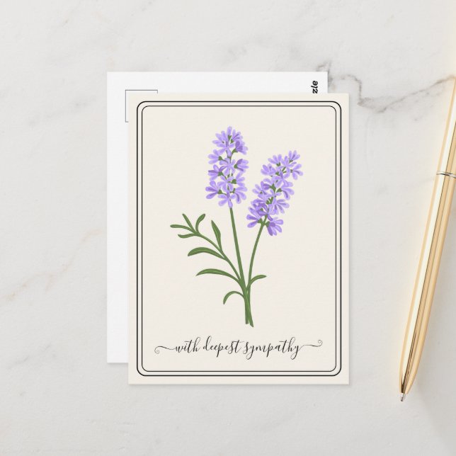 Anpassbare Sympathiekarte mit handGezeichnet Blume Postkarte (Vorderseite/Rückseite Beispiel)