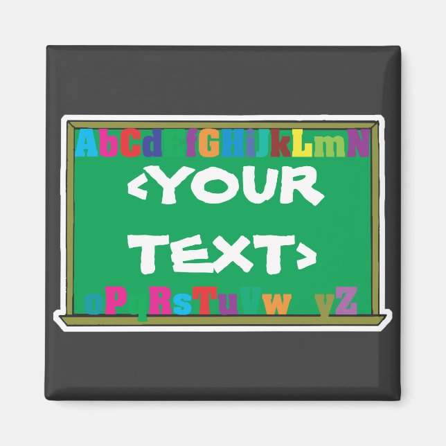 Anpassbare Tafel, <YOURTEXT> Magnet (Vorne)