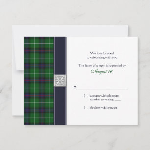 Anpassbare Tartan-keltische Hochzeits-Antwortkarte RSVP Karte