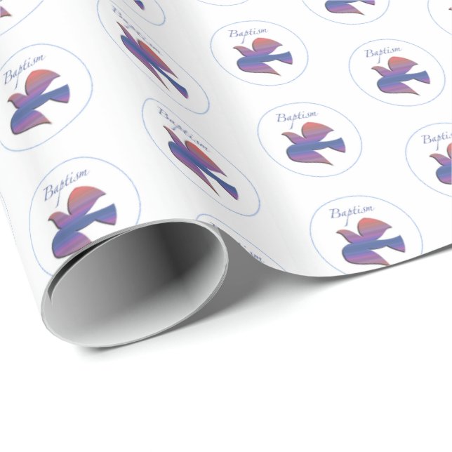 Anpassbare Tauftaube für Erwachsene Geschenkpapier (Rolleneckpunkt)