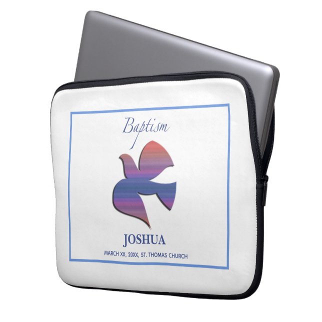 Anpassbare Tauftaube für Erwachsene Laptopschutzhülle (Vorderseite Links)