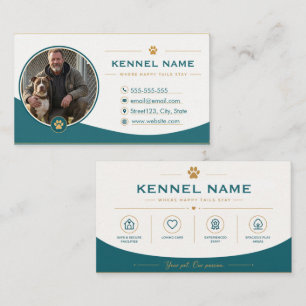 Anpassbare Teal- und Gold-Zuchtstätten-Karte mit F Visitenkarte