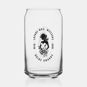 Anpassbare Textbrücke mit Blume-Silhouette Dosenglas