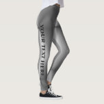 Anpassbare Textnamen Moderne Frauen Silver Look Leggings<br><div class="desc">Anpassbare Bildlogo für Textnamensbilder Moderne,  elegante Vorlagensilber-Leggings.</div>