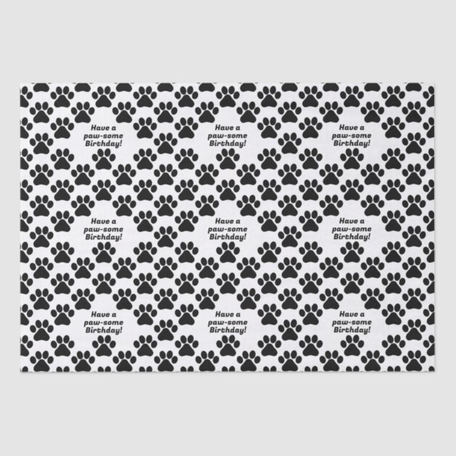 Anpassbare Textpawfect-Paws Seidenpapier (Vorderseite)