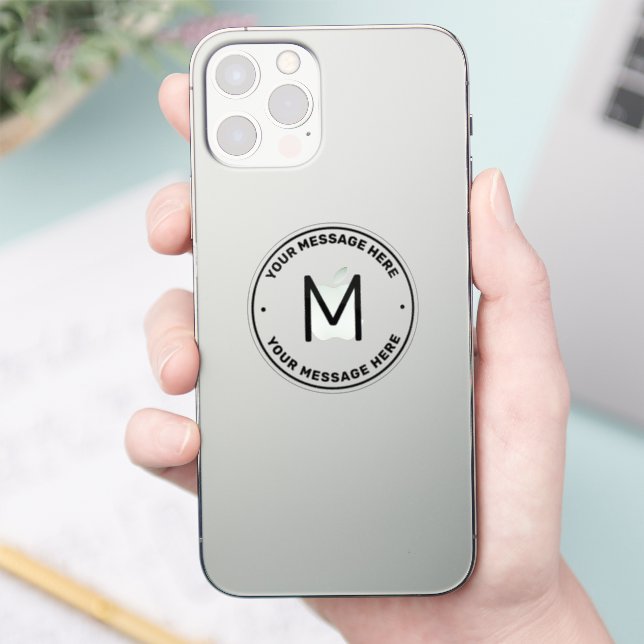 Anpassbare Textvorlage | transparent Aufkleber (Telefon)