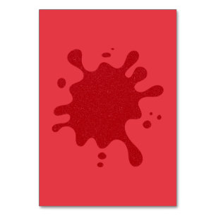 Anpassbare Tomatenrote Splash-Tischkarte Tischnummer