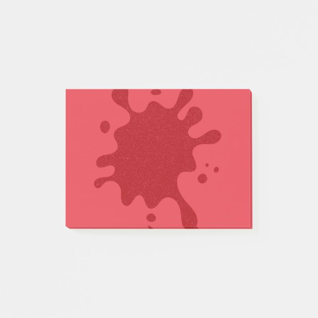 Anpassbare Tomatenrote Spritzernotizen Post-it Klebezettel (Vorderseite)