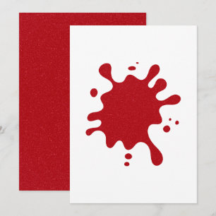 Anpassbare Tomato Red Ink Splash Card Ankündigung