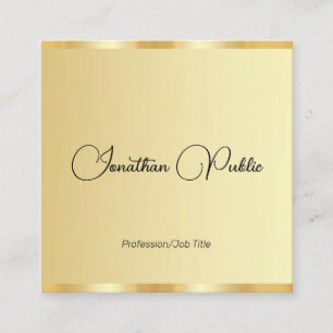 Anpassbare Typografie Script Template Imitate Gold Quadratische Visitenkarte