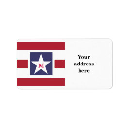 Anpassbare U.S.A.-Flag-Monogramm Adressaufkleber