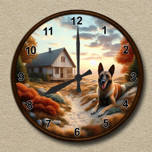 Anpassbare Uhr mit belgischem Malinois