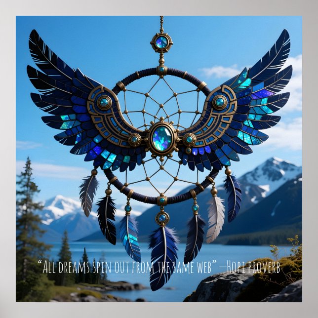 Anpassbare und herunterladbare Dreamcatcher-Flügel Poster (Vorne)