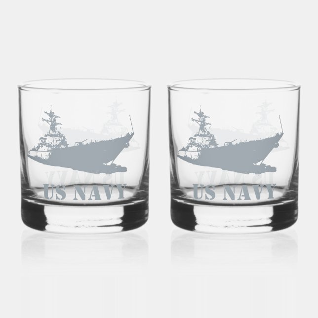 Anpassbare US-NAVY Whiskyglas (Vorderseite)