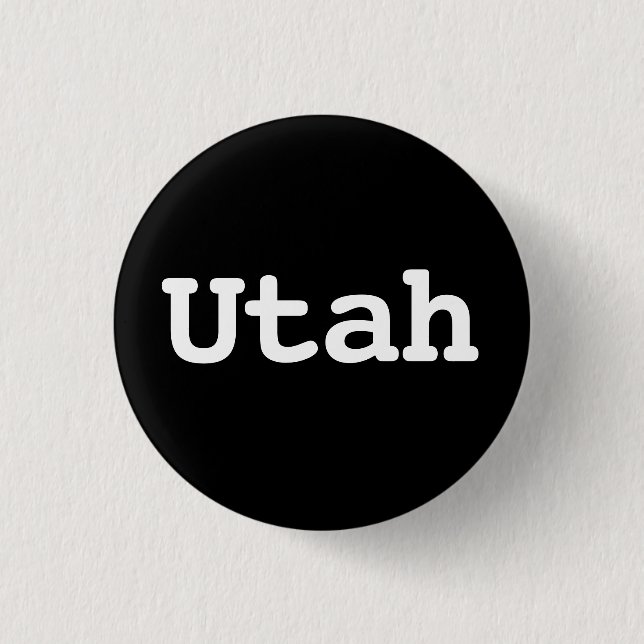 Anpassbare Utah-Typografie Button (Vorderseite)