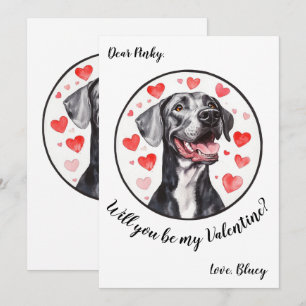 Anpassbare Valentinstagskarte Dogge Feiertagskarte