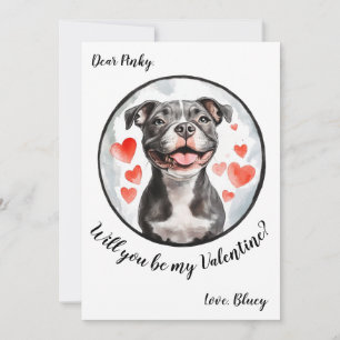 Anpassbare Valentinstagskarte Pittbull Feiertagskarte
