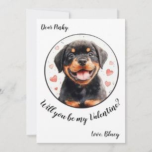 Anpassbare Valentinstagskarte Rottweiler Feiertagskarte